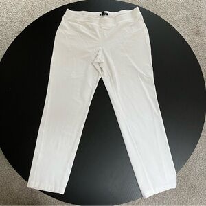 Eileen Fisher White Pull On Ankle Pants Medium Stretch